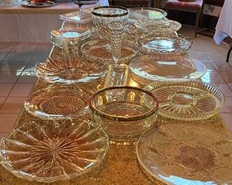 Glass trays and servers