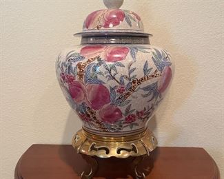 Ginger Jar with Brass Stand