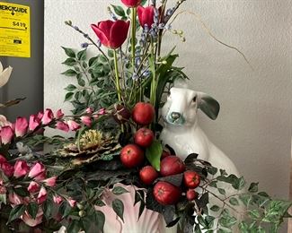 Large Rabbit Cabbage silk flower arrangement