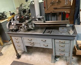 South Bend Lathe with Desk