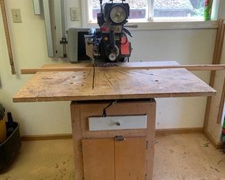 Craftsman 10” Radial Arm Saw and Cabinet
