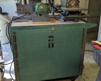 6in Tool Grinder and 1in Belt Sander with Rolling Cabinet #46727