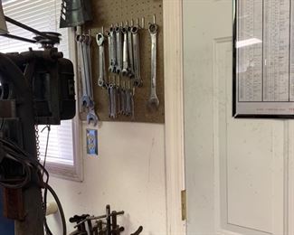 C Clamps and Wrenches With Pegboard