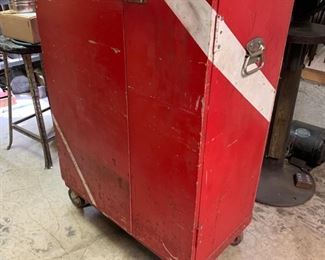 Rolling Wood Tool Chest with Contents