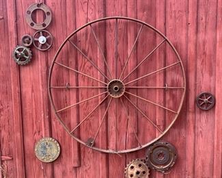 Wheels and Gears Yard Art