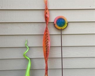 Blown Glass Flame Yard Art