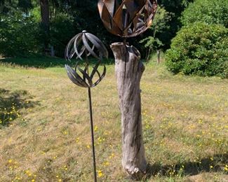 Beautiful Spinning Sphere Sculpture and Orb