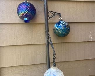 Glass Orb and Globe Yard Art