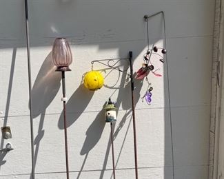 Blown Glass & Ceramic Yard Art +