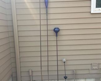 Glass and Metal Yard Art - Glass Float - Blown Glass