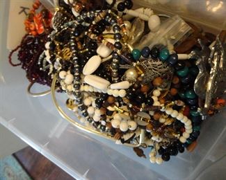Bags of costume jewelry with a dash of sterling thrown in for good measure