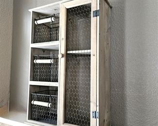 Driftwood & metal storage cabinet