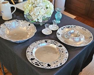 Arthur Court Sand Casted Aluminum serving platters