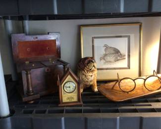 Beautiful English tea caddy and friends