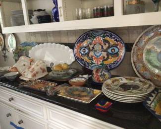 Talavera and platters.  Kitchen fun!