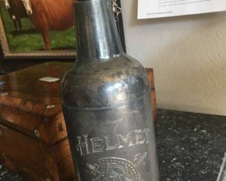 pewter Helmet rye bottle