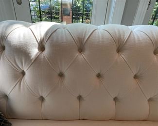 Now $665.00 - Was $950.00 Williams-Sonoma Chesterfield sofa                       31"h x 95"long x 42"d     small spots