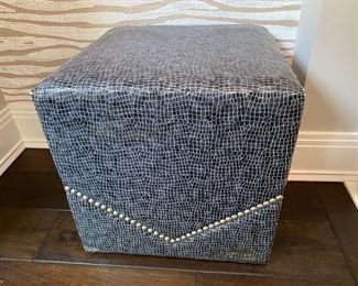 Now $315.00 - Was $450.00 pair custom patent alligator stools   - 2 pair available   20" square