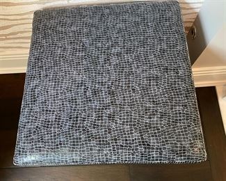 Now $315.00 - Was $450.00 pair custom patent alligator stools   - 2 pair available   20" square