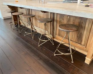 Now $1050.00 - Was $1,500.00 5 Arteriors Wyndham stools  25"h x 14" diameter (Retails for $800 each)