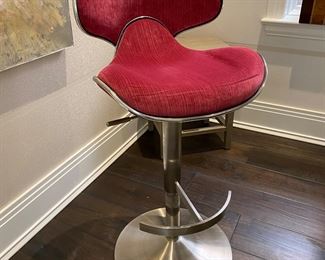  Pair adjustable stainless stools 39"h x19"w x 20"d