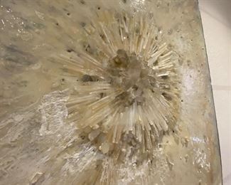Now $665.00 - Was $950.00 Encaustic painting with inset quartz crystal pieces                60"h x 36"w