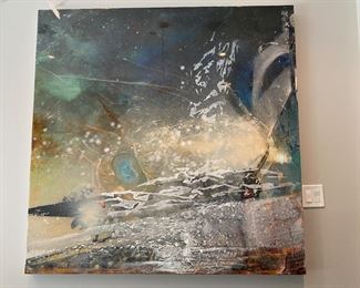 Now $980.00 - Was$1,400.00 Encaustic Mixed media painting  5' x 5' 