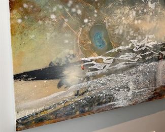 Now $980.00 - Was$1,400.00 Encaustic Mixed media painting  5' x 5' 