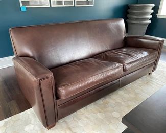Room and board leather sofa - 2 available    34"h x 80" long x 37"d                             seat   height 19"