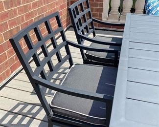  Mixed set aluminum patio dining table & 6 chairs  table:28"h x 59" long x 38"w