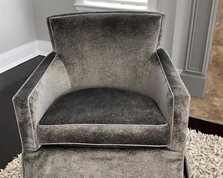  Pr. A. Rudin custom swivel armchairs     32"h x 31"w x 35"d