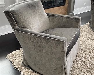  Pr. A. Rudin custom swivel armchairs     32"h x 31"w x 35"d