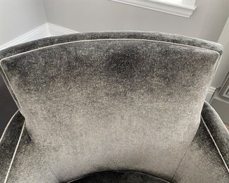  Pr. A. Rudin custom swivel armchairs     32"h x 31"w x 35"d