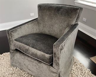   Pr. A. Rudin custom swivel armchairs     32"h x 31"w x 35"d