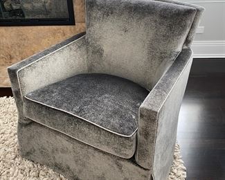   Pr. A. Rudin custom swivel armchairs     32"h x 31"w x 35"d