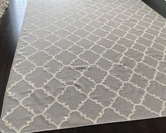 Now $455.00 - Was $650.00 Grey & white lattice flatweave rug  9' x 12'