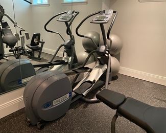  Crate and Barrel "Collina" copper top dining table 30"h x 46" diameter 