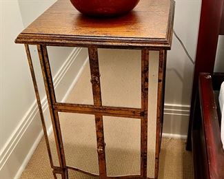 Now $262.00 - Was $375.00 Pair mirrored night stands shown with red glass table lamp  30"h x 18"w x 16"d