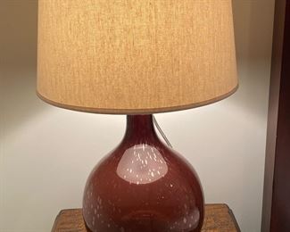  Pr. glass table lamps 24"h