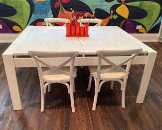  kids craft play table 23"h x 52" long x 42"w    with 4 chairs