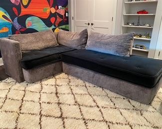 Now $455.00 - Was  $650.00 Custom mohair sectional sofa  104" x 66" Has has additional  back cushion covers to change the look