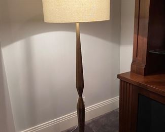 Herringbone & Company Martinique sculpted brass floor lamp 64"h 