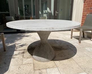 Now $840.00 - Was $1200.00 Mr. Brown Parrot (attrib.) concrete table  30" x 54" diameter *must be professionally removed