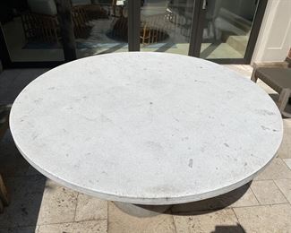 Now $840.00 - Was $1200.00 Mr. Brown Parrot (attrib.) concrete table  30" x 54" diameter *must be professionally removed