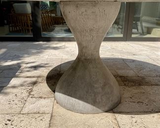 Now $840.00 - Was $1200.00 Mr. Brown Parrot (attrib.) concrete table  30" x 54" diameter *must be professionally removed