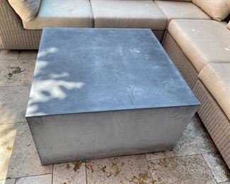  Zinc clad coffee table  19" h x 35" square       