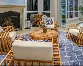 $2,400.00 Pair Kenneth Cobonpue “Tilt Easy armchairs   2 pair available                                                                                          H: 24.41 x W: 36.23  D: 37.41 in                                                Seat Height: 16.54 in