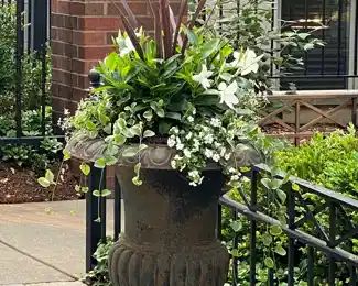  Pair cast iron planter urns - 2 pair available                                      31.5"h x 24" diameter