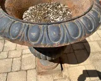  Pair cast iron planter urns - 2 pair available                                      31.5"h x 24" diameter