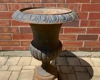  Pair cast iron planter urns - 2 pair available                                      31.5"h x 24" diameter